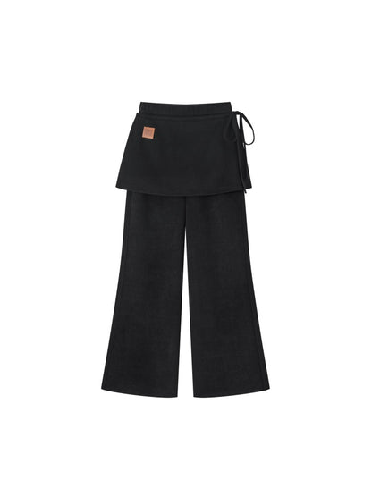 Detachable Drape Micro-Flare Pants