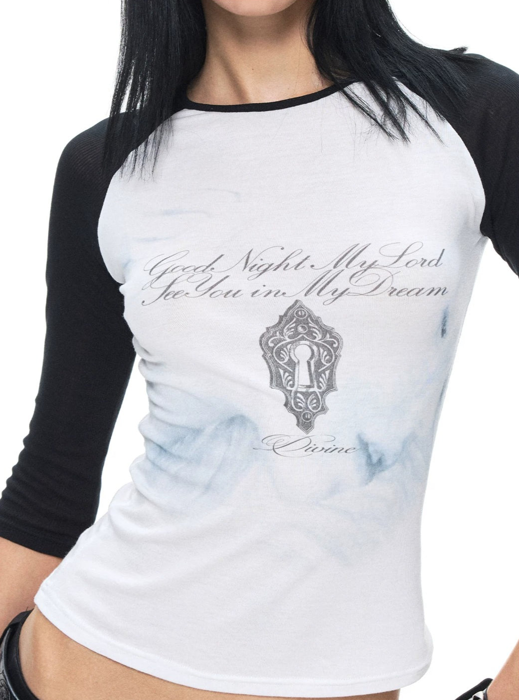 Graphic Contrast Raglan Sleeve T-Shirt