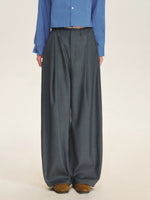 Minimalist Pleated Wide Leg Trousers