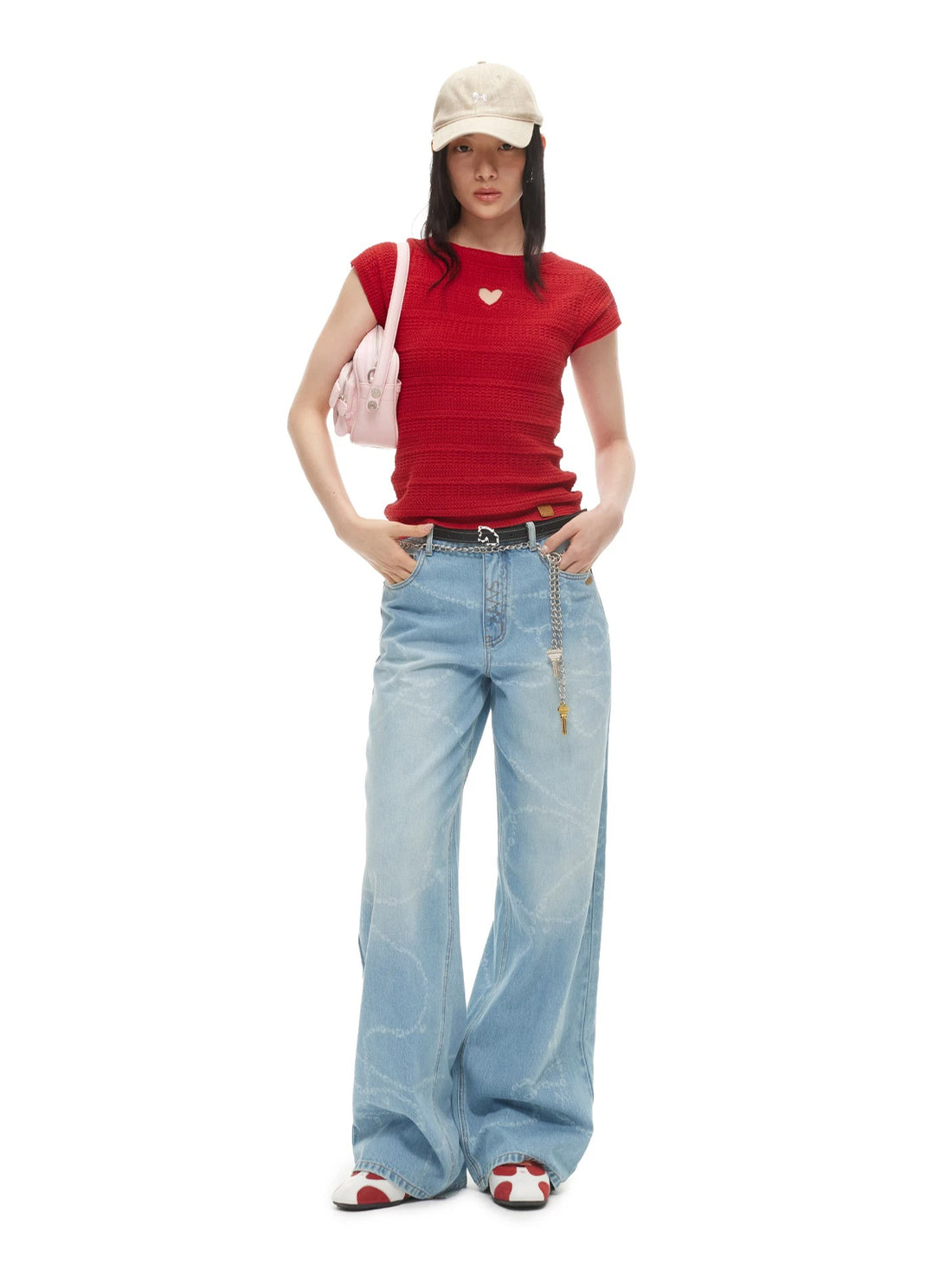 Heart Cutout Linen Tee