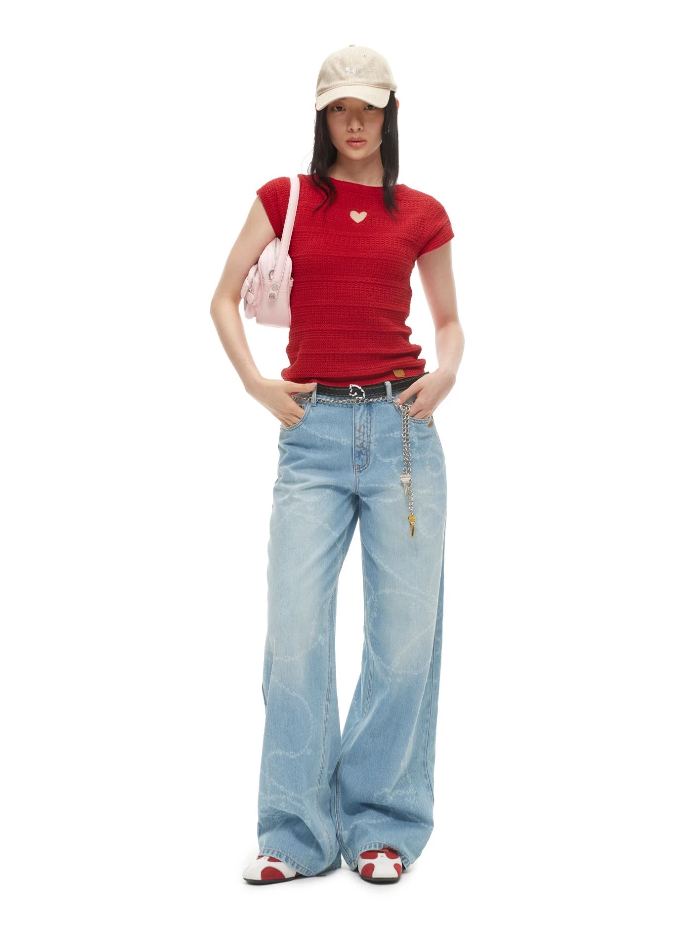 Heart Cutout Linen Tee
