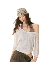 Sheer Layering Half Sleeve T-shirt