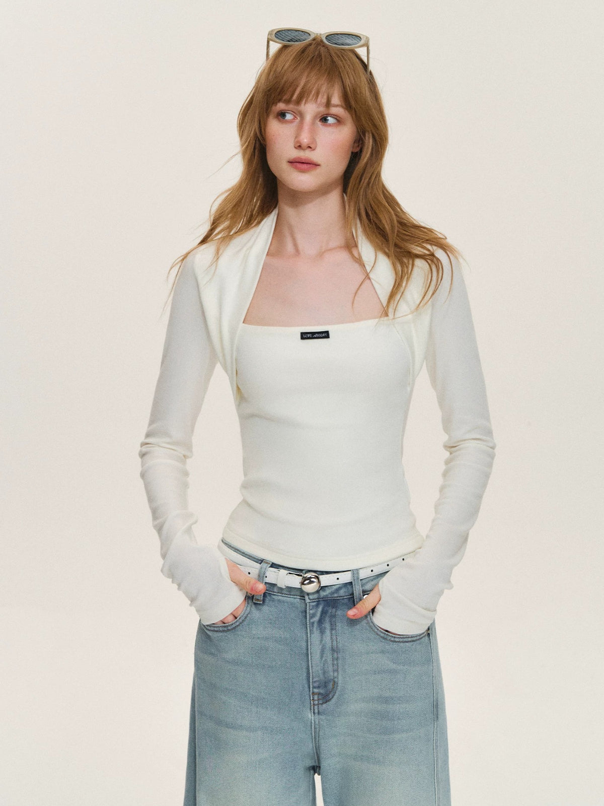 Layered Bolero Long Sleeve Top