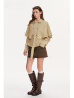 Tencel Cotton Napoleonic Cape Trench Coat