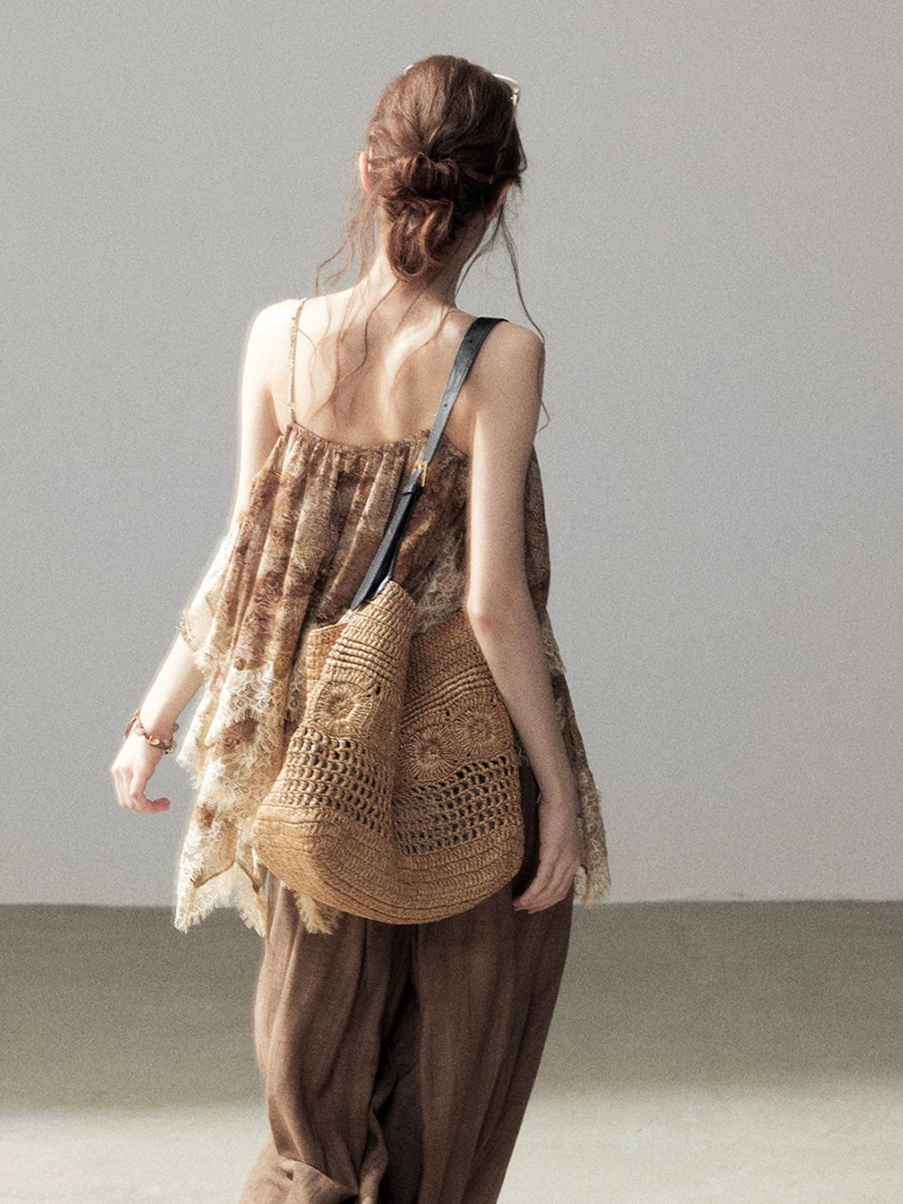 Brown Lace Camisole Top