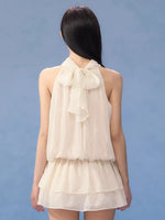 White Halter Lace Dress