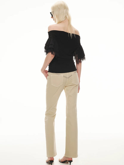 Shimmer Ruffle Off-Shoulder Top