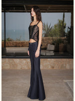 Lace Panel Corset Cami Top