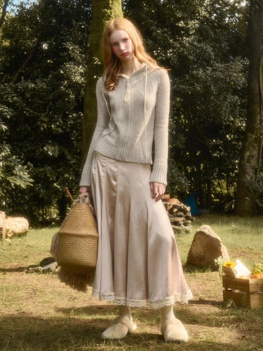 Cosagach Satin Glow Midi Skirt
