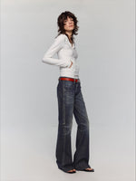 Black-Blue Low-Waist Flared & Bell-Bottom Pants Pants