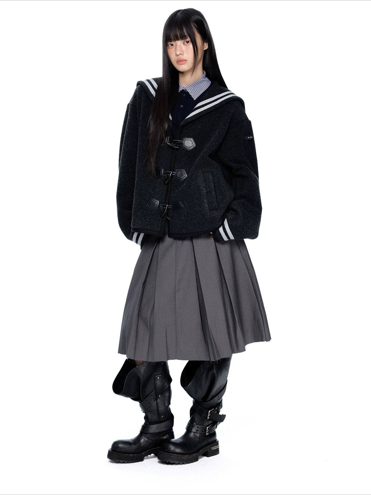 Navy Collar Toggle Jacket