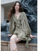 Romantic Ruffle Sleeve Dress