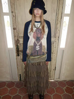 Bone Rhinestone Raglan Tee