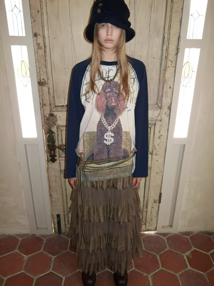 Bone Rhinestone Raglan Tee