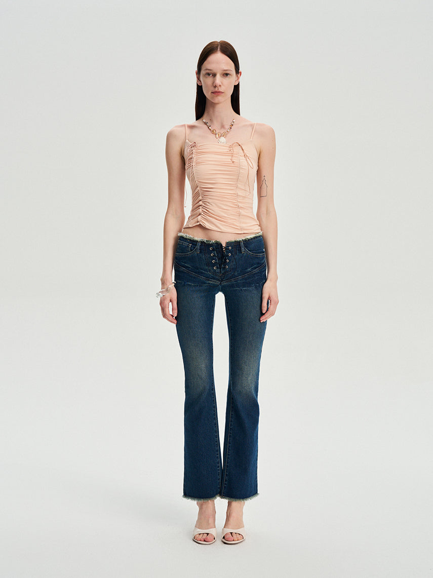 Drawstring Ruched Slim Cami