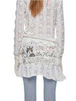 Cat Print Asymmetric Lace Set