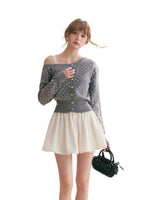 Polka Dot Knit Cardigan