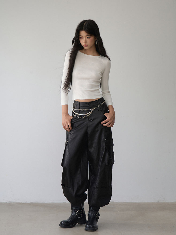 Rhinestone Heart Wings Slim Long-sleeved T-shirt