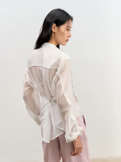 Lyocell Ribbon Blouse