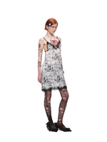 Vintage Comic Print Lace Cami Dress