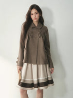 Chestnut Napoleon Wool Blend Coat