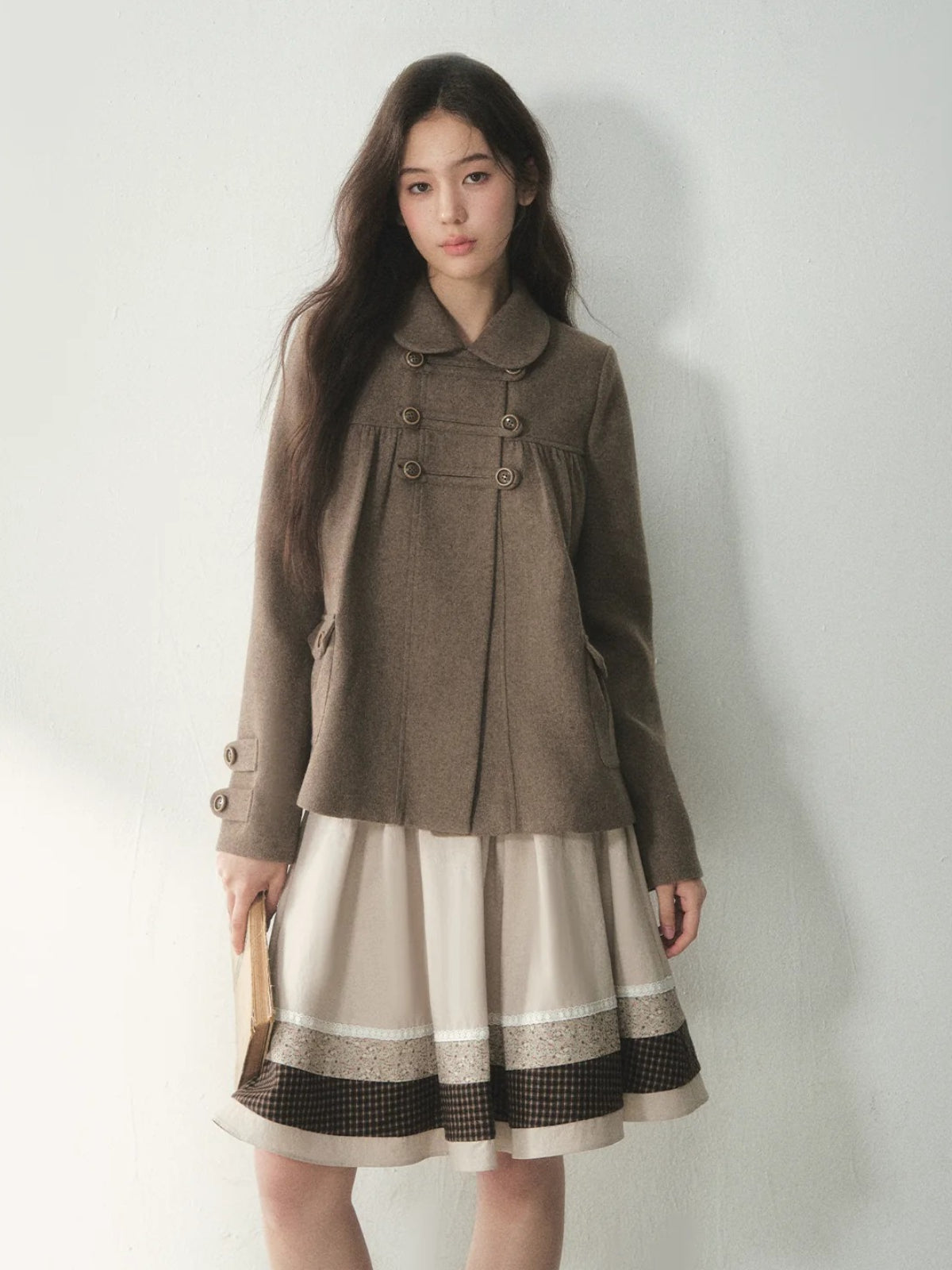 Chestnut Napoleon Wool Blend Coat