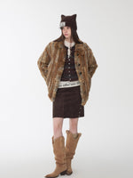 Rabbit Fur Woven Shirt Coat