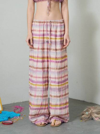 Star Plaid Bandeau Pants Set
