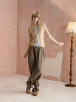 Layered Lace Trim Knit Cardigan