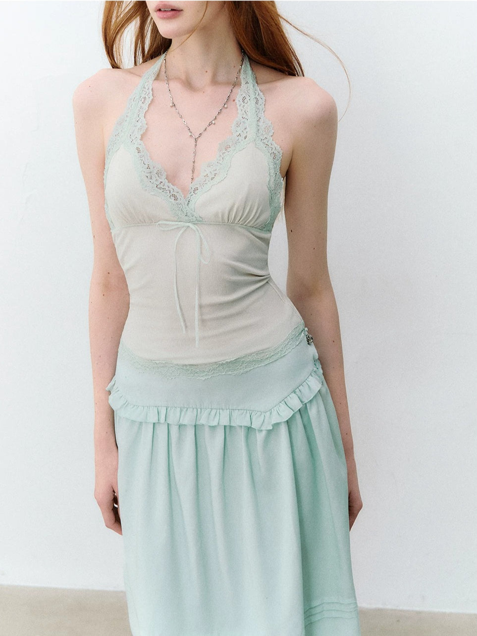 Lace Bow Halter Top