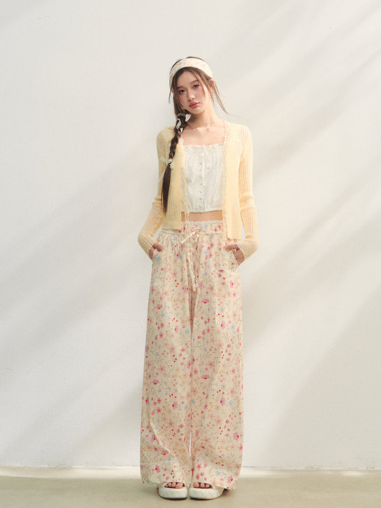 Waist-Cinching Lace-Trimmed Spaghetti-Strap Vest
