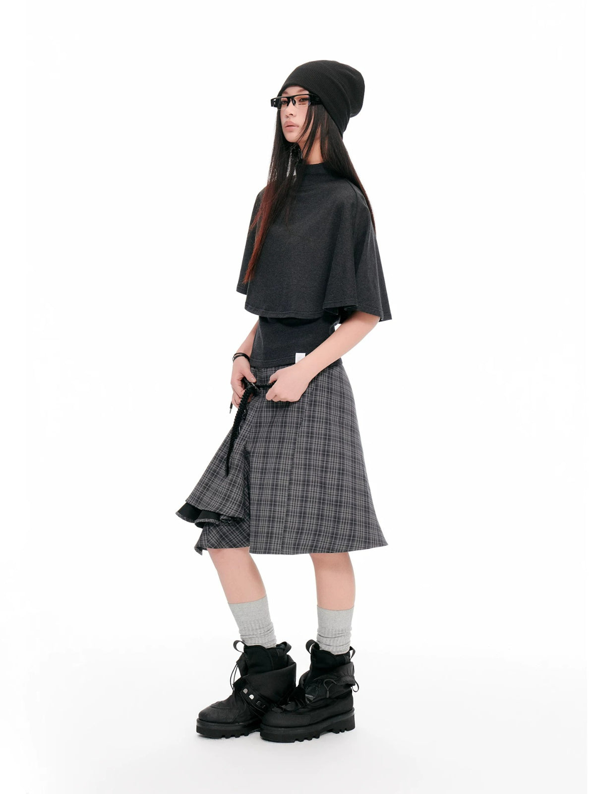 Korean Cape Layered T-Shirt