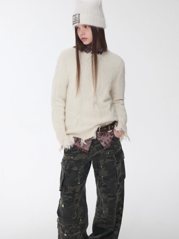 Cable Wool Brushed Sweater