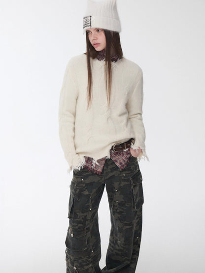 Cable Wool Brushed Sweater