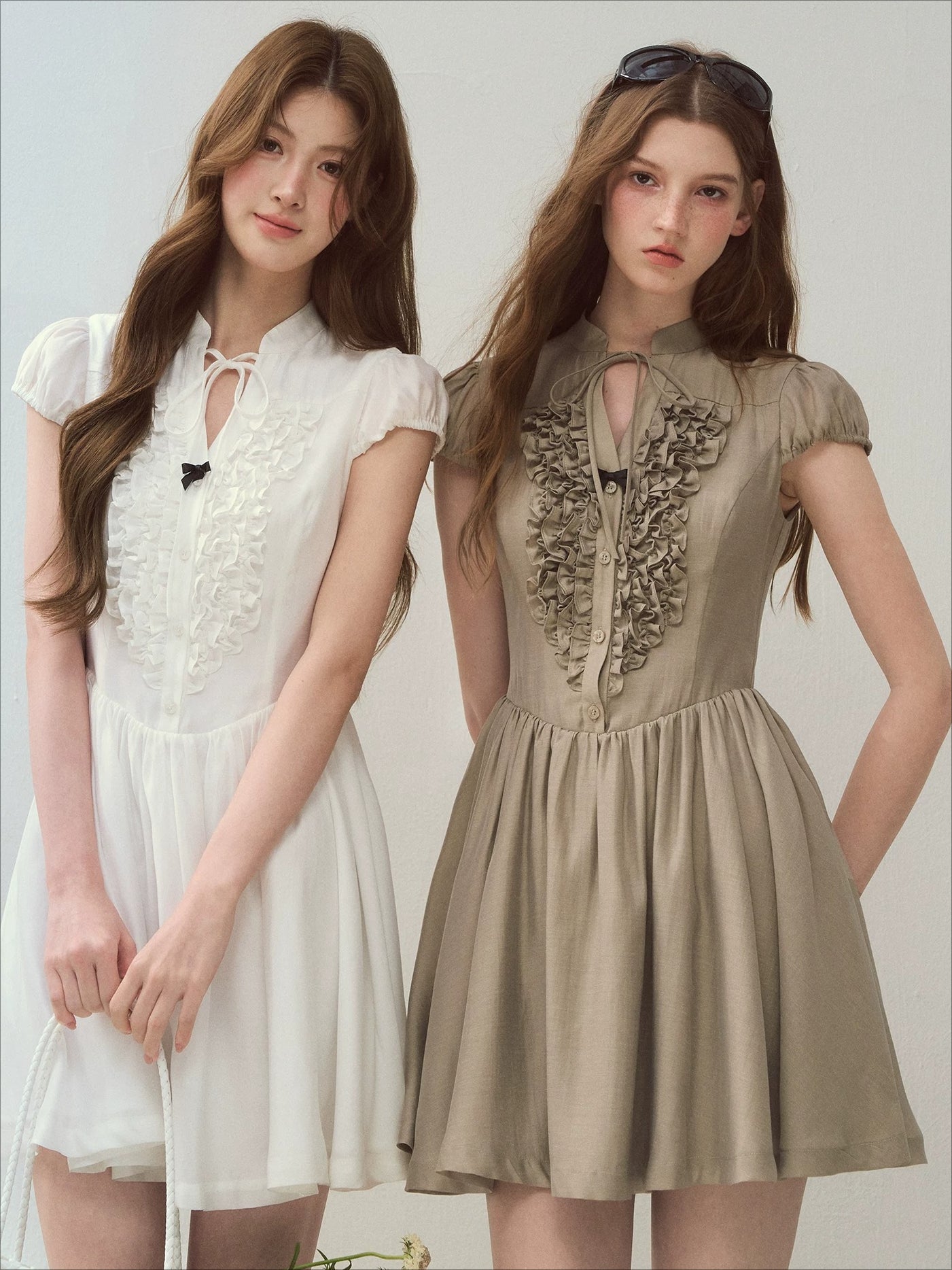White &amp; Green Island Diary Dress