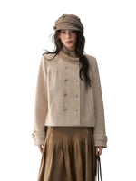 Vintage Gathered Wool Blend Jacket