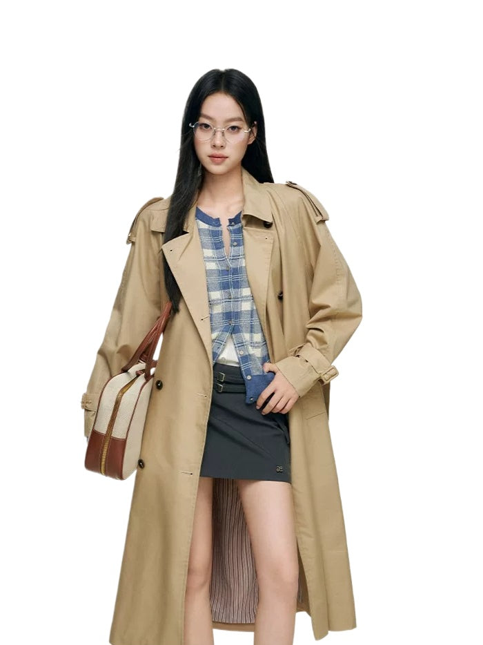 Epaulet Double-Breasted Trench