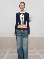 Spun Long-Sleeve Knit Cardigan
