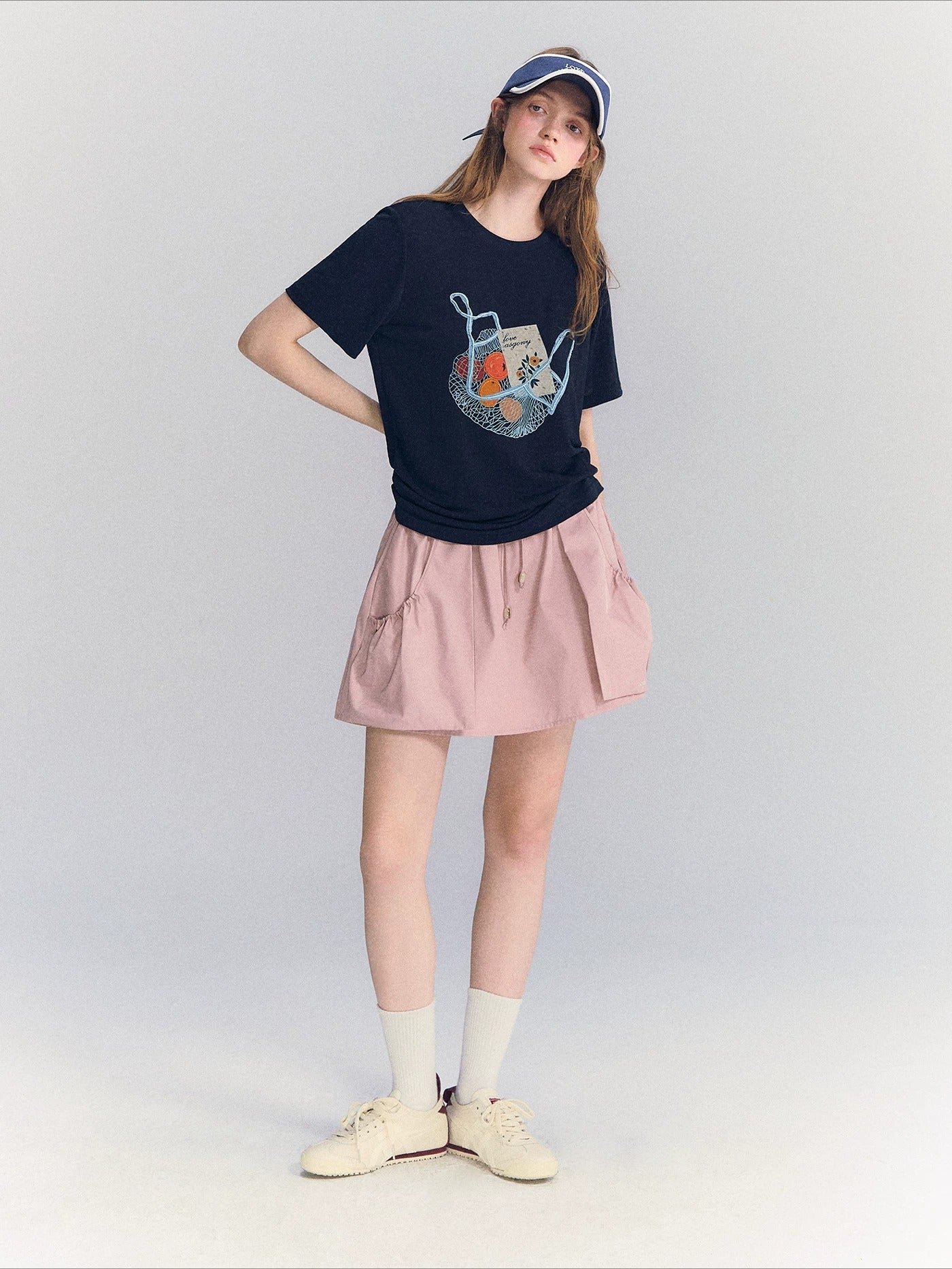 Drawstring A-Line Skirt