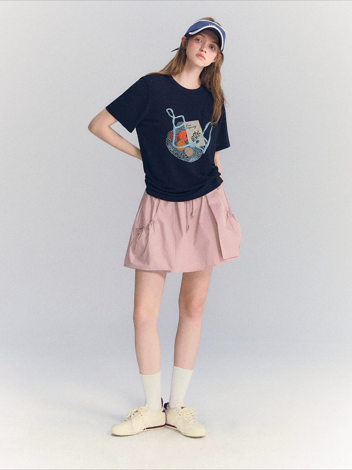 Drawstring A-Line Skirt