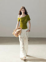 White Lace Hollow Wide Leg Pants
