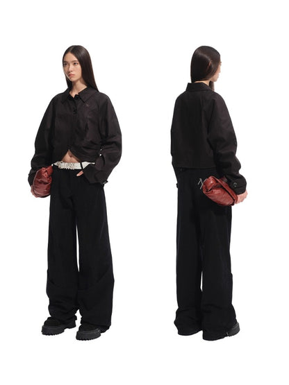Black &amp; Brown Lyocell-Cotton Moto Jacket