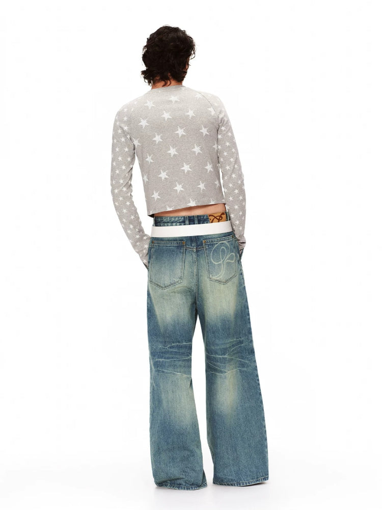 Vintage Blue Wide Leg Jeans
