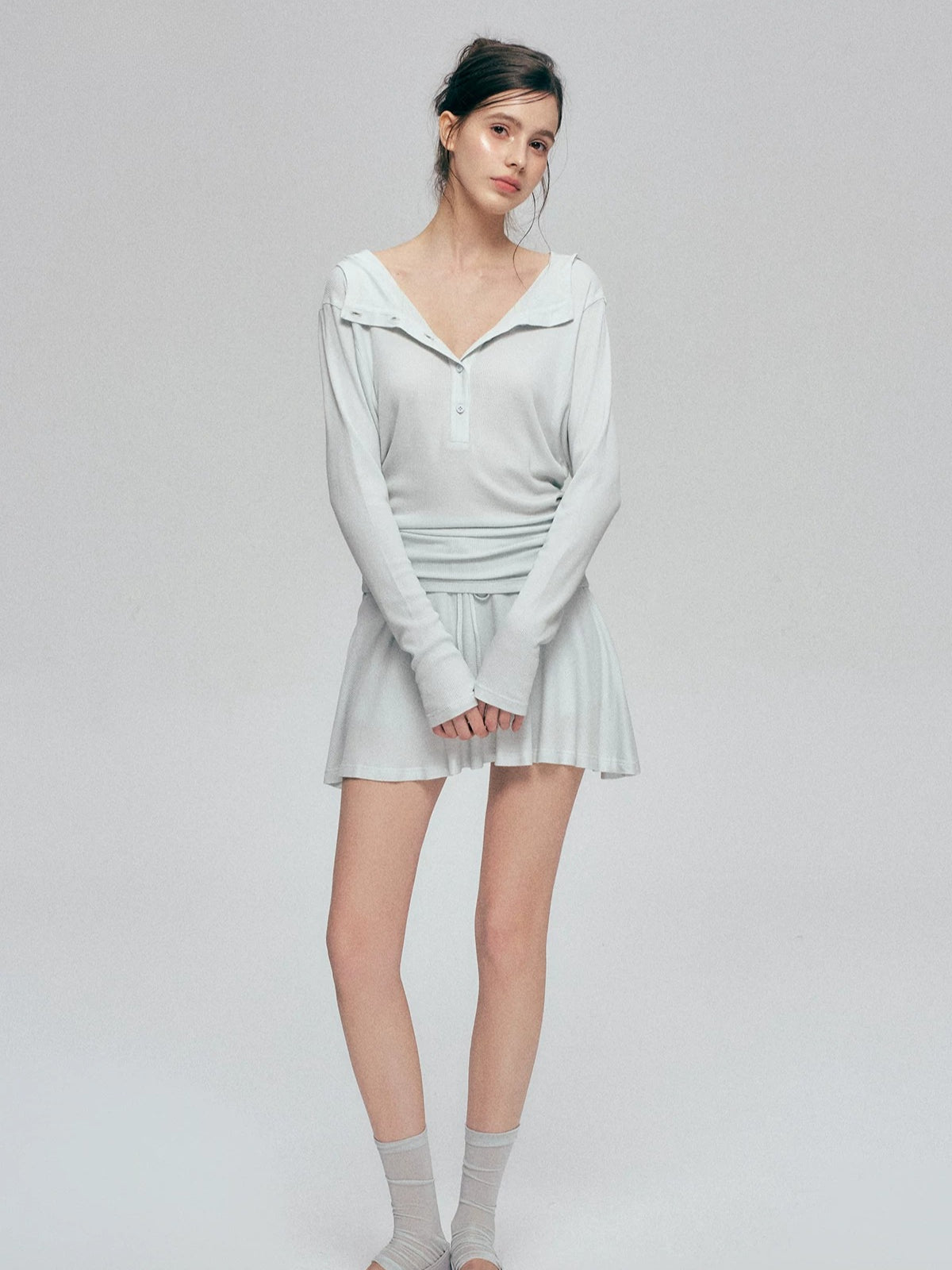 Waffle Knit Hoodie Set