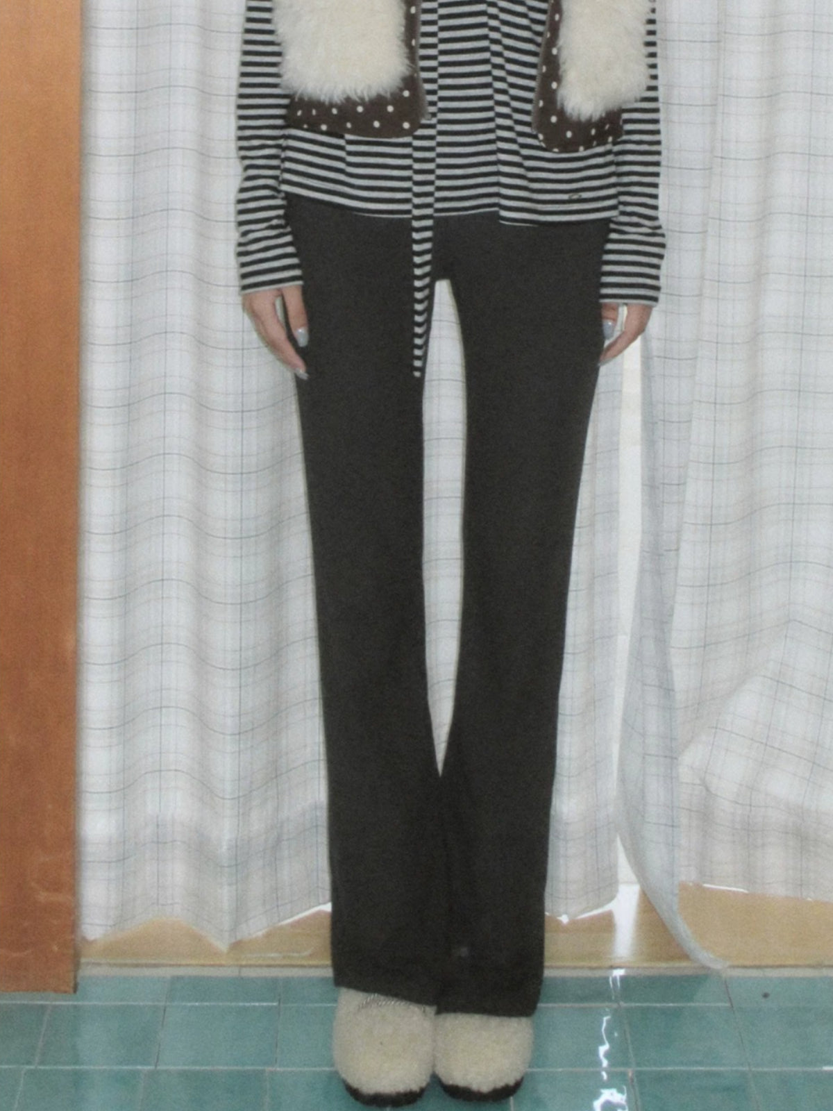 Striped Waist Flared Pants