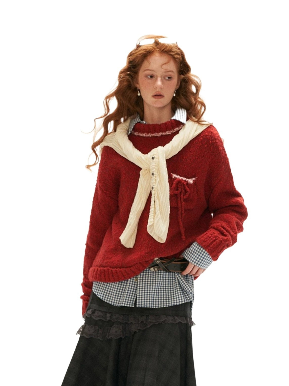 Relaxed Wool Blend Pocket Sweater