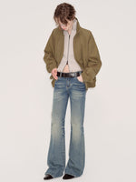 Blue Denim Flared Pants