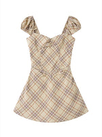Khaki Plaid A-Line Dress