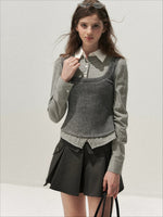 Cable Knit Vest Shirt