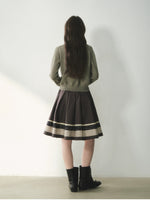 Floral Collar Bow Cable Knit Sweater